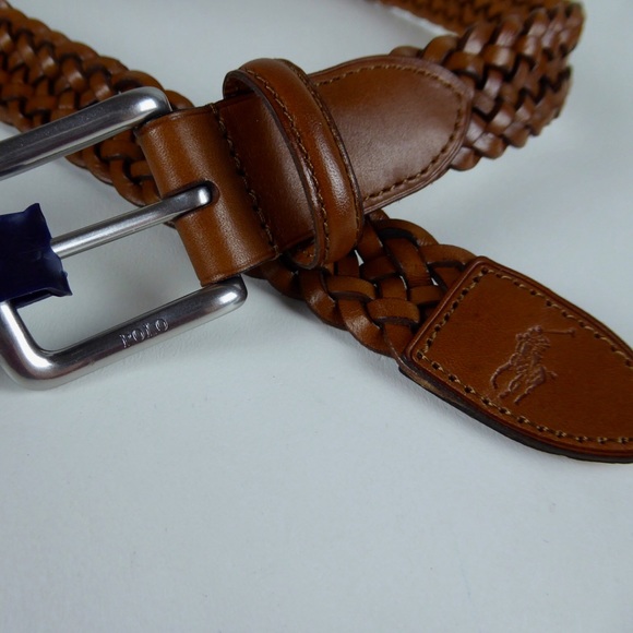 LAUREN Ralph Lauren Mens Casual Braid Belt Brown 40